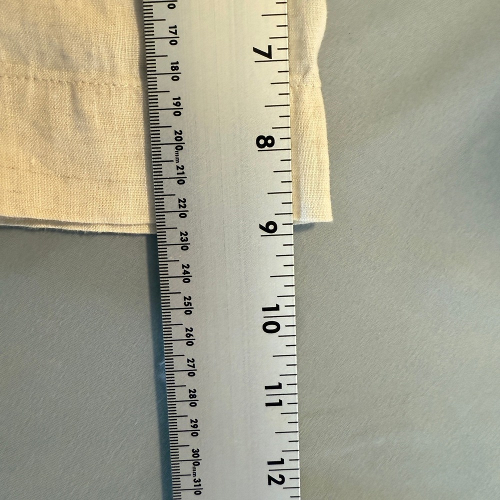 HM Oversized Linen Shirt Womens XS Beige Short Sleeve Button Front Coastal - Picture 9 of 9